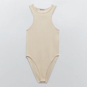 NWT Zara Seamless Bodysuit M-L in Ecru